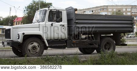 Kazakhstan, Ust-kamenogorsk - 29 July, 2020. Truck Gaz 3307 On The Road.