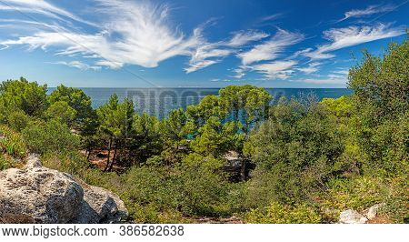View Over Typical Coast Landscape Of Istria In Summer