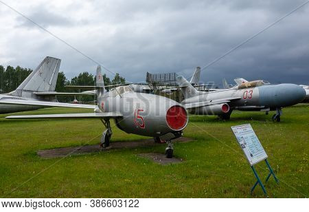 July 18, 2018, Moscow Region, Russia. Soviet Jet Fighter Yakovlev Yak-23 At The Central Museum Of Th