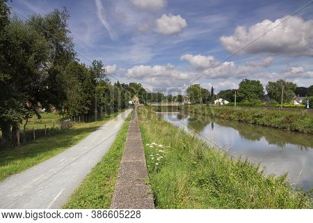 View Over The Dijle River Near The Dutch Town Mechelen