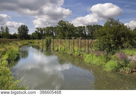 View Over The Dijle River Near The Dutch Town Mechelen