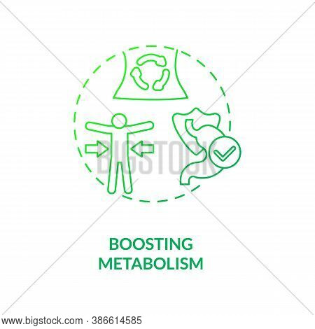 Boosting Metabolism Concept Icon. Health Care Ideas. Getting Nutritions From Foods. Better Body Advi