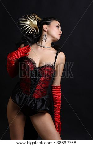Sexy Moulin Rouge Mädchen tragen heiße Dessous