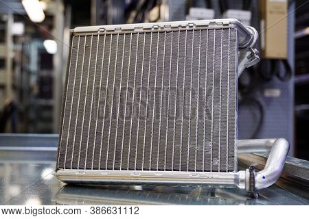 Cooling System Radiator Of A Modern Car.