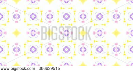 Seamless Watercolor Tile Print. Abstract Aquarelle Floor. Green And Yellow Spanish Tile. Majolica Or