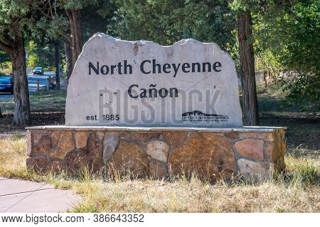 Colorado Springs, Co, Usa - October 1, 2019: A Welcoming Signboard At The Entry Point Of The Preserv