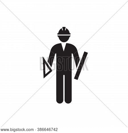 Architech Worker Icon Vector Person Profile Avatar With Helmet And Jacket For Graphic Design, Logo, 