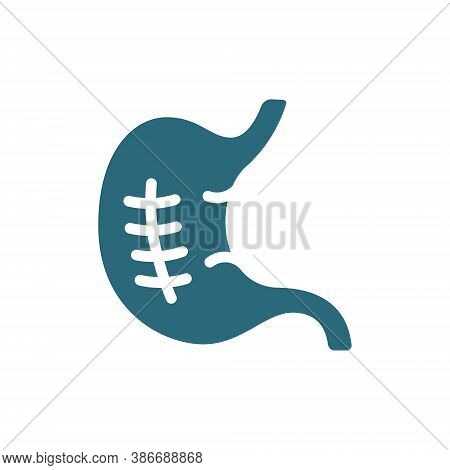 Scar On Stomach Colored Icon. Stomach Surgery, Sleeve Gastrectomy, Ulcer Symbol