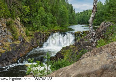 Kivach waterfall in Karelia Russia - nature background