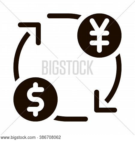 Currency Money Dollar Yen Vector Icon. Online Money Transaction, Financial Internet Banking Payment 