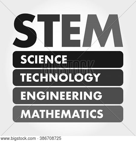 Stem - Science, Technology, Engineering, Mathematics Acronym, Education Concept Background