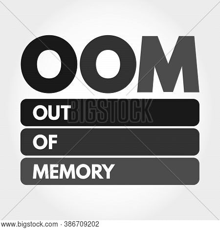 Oom - Out Of Memory Acronym, Technology Concept Background
