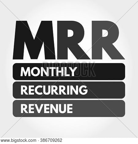 Mrr - Monthly Recurring Revenue Acronym, Business Concept Background