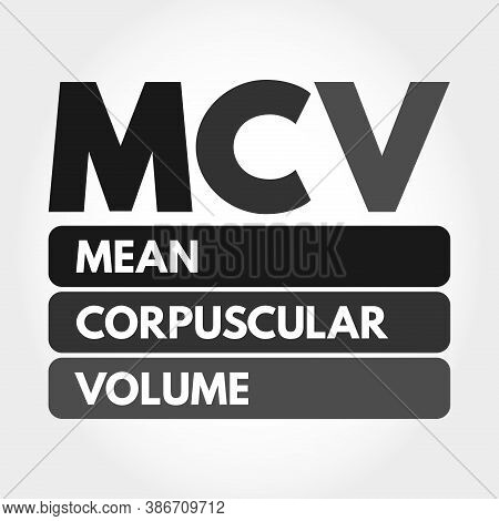 Mcv - Mean Corpuscular Volume Acronym, Medical Concept Background