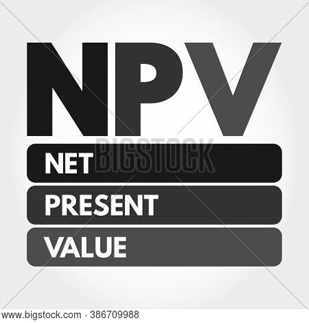 Npv - Net Present Value Acronym, Business Concept Background