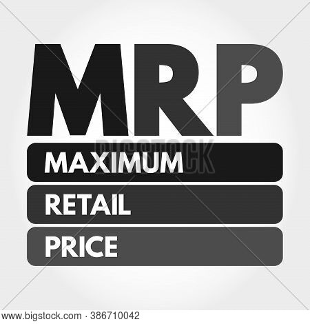 Mrp - Maximum Retail Price Acronym, Business Concept Background