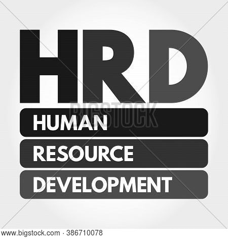 Hrd - Human Resource Development Acronym, Business Concept Background