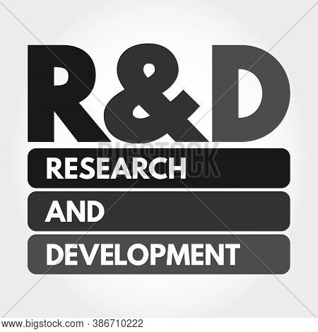 R&d - Research And Development Acronym, Business Concept Background