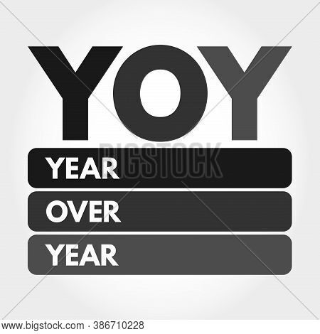 Yoy - Year Over Year Acronym, Business Concept Background