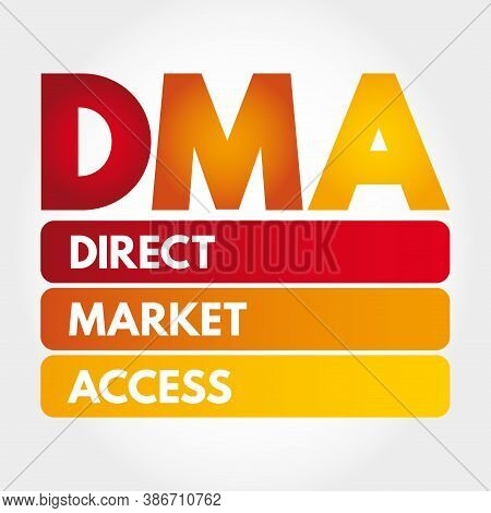 Dma - Direct Market Access Acronym, Business Concept Background