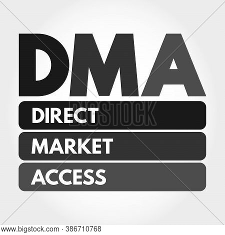 Dma - Direct Market Access Acronym, Business Concept Background