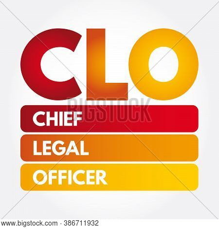 Clo - Chief Legal Officer Acronym, Business Concept Background