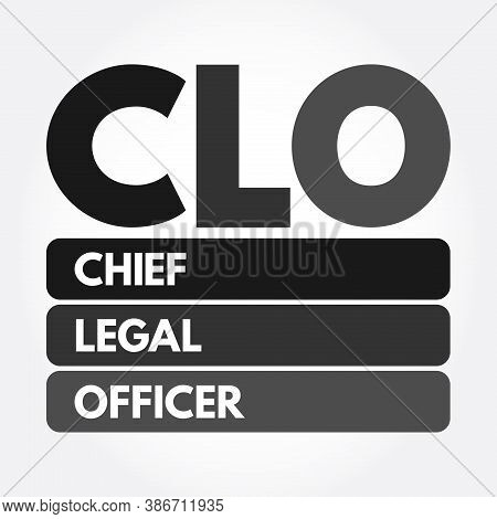 Clo - Chief Legal Officer Acronym, Business Concept Background