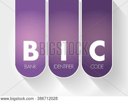 Bic - Bank Identifier Code Acronym, Business Concept Background
