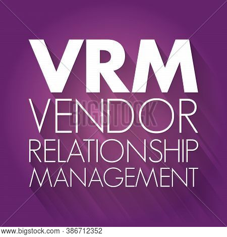 Vrm - Vendor Relationship Management Acronym, Business Concept Background