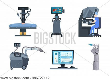 Modern Medical Equipment. Robotic Hand. Surgical Robot. Future Medicine. Healthcare Design. Artifici