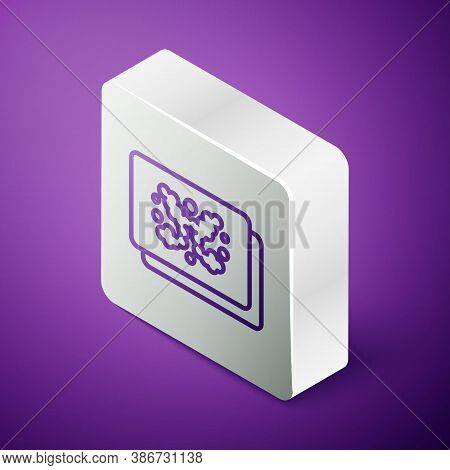 Isometric Line Rorschach Test Icon Isolated On Purple Background. Psycho Diagnostic Inkblot Test Ror