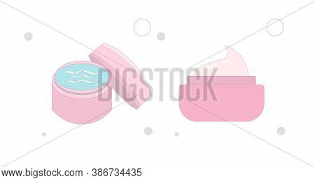 Cosmetic Cream Vector Flat Illustration On White Background