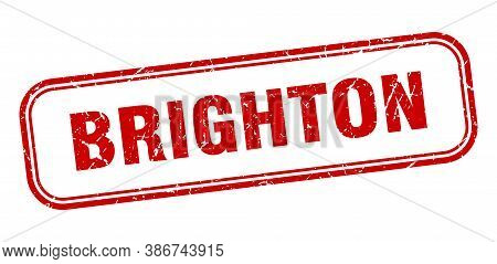 Brighton Stamp. Brighton Red Grunge Isolated Sign