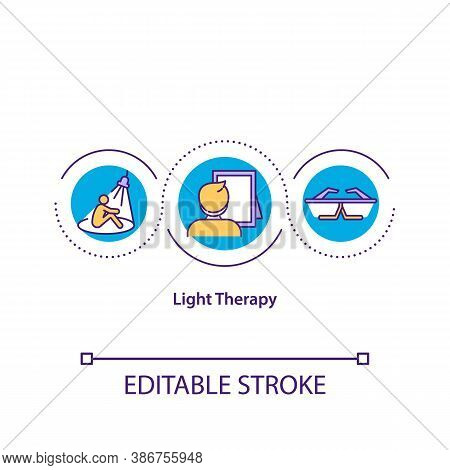 Light Therapy Concept Icon. Alternative Medicine Idea Thin Line Illustration. Insomnia, Seasonal Aff
