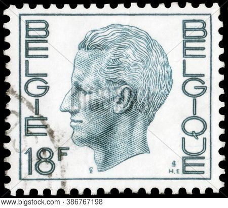 Saint Petersburg, Russia - September 18, 2020: Postage Stamp Issued In Belgium The Image Of The King