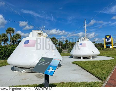 Ft. Pierce,fl/usa-9/17/20: Two Apollo Space Capsules Used For Training By The Navy Seal Underwater D