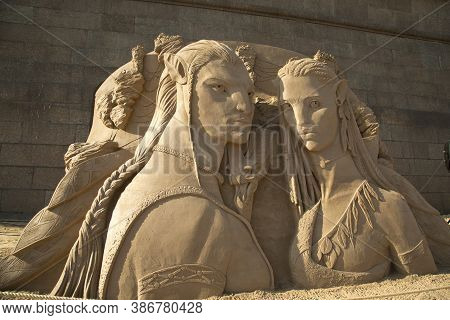 Saint-petersburg, Russia. 3 Juny 2016. Sand Sculpture In Peter And Paul Fortress In Saint-petersburg