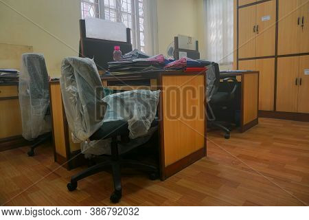Kolkata, West Bengal, India - 21st June 2020 : An Office Space After Sanitization Spray Used, Saniti