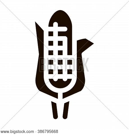 Healthy Food Vegetable Maize Vector Sign Icon . Veggy Bio Eco Agriculture Maize Corn Pictogram. Orga