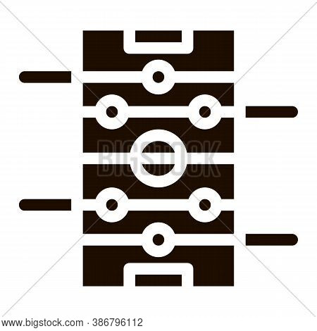 Interactive Kids Table Football Vector Sign Icon . Football Foosball Soccer Game Children Playing Ga