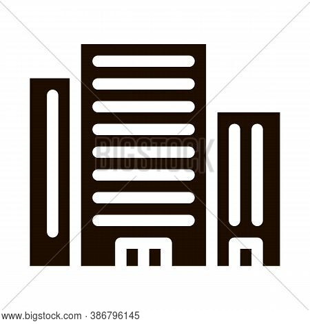 Tenement House Skyscraper Vector Icon. Skyscraper Building Collective Housing Pictogram. Mortgage On