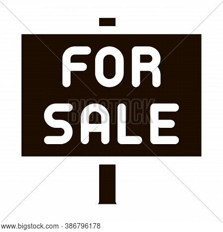 Tablet For Real Estate Sale Vector Icon. Announcement Tablet Sale Housing Market Manager Brocker Dea