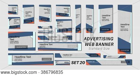 Vector Ad Web Banner With Standard Size. Design Template For Your Promotion