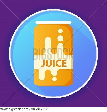 Soda Cans Icon. Orange Juice. Flat Illustration Vector.