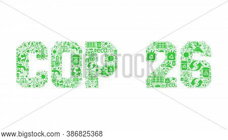 Cop 26 Sign With A White Background Illustration