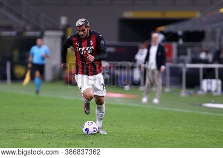 Milano, Italy. 24th September 2020. Uefa Europa League. Theo Hernandez  Of Ac Milan   During The Uef