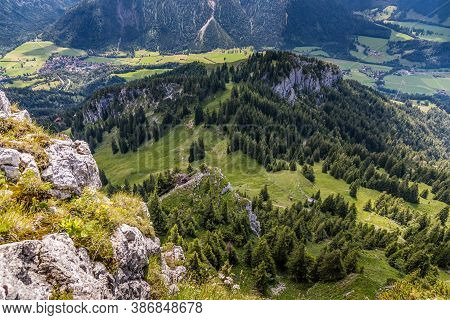 Hiking From The Mountain Station To The Top Of The Mountain Called Wendelstein In Bavaria, Germany A