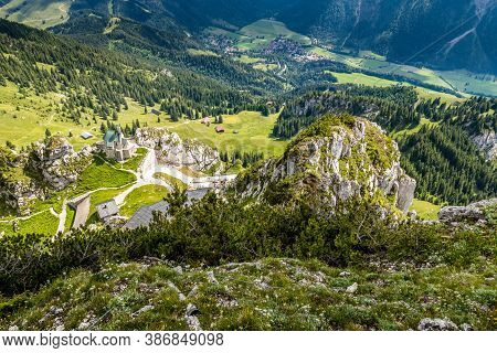 Hiking From The Mountain Station To The Top Of The Mountain Called Wendelstein In Bavaria, Germany A