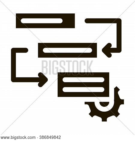 Gear Algorythm System Agile Element Glyph Icon . Agile Rocket And Document, Gear And Package, Loud-s
