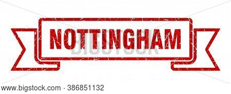 Nottingham Ribbon. Red Nottingham Grunge Band Sign